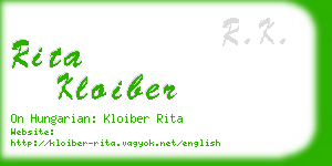 rita kloiber business card